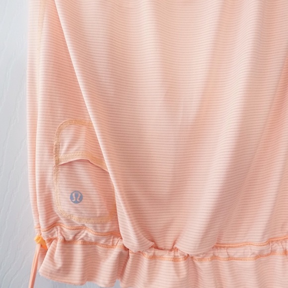 Lululemon Orange Striped Drawstring Ruffle Waist - Picture 2 of 6